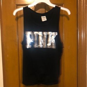 PINK black crop top